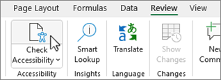 The Accessibility Checker in Word is located in the Review tab.