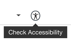 The 'Check Accessibility' accessibility icon in ELMS-Canvas.