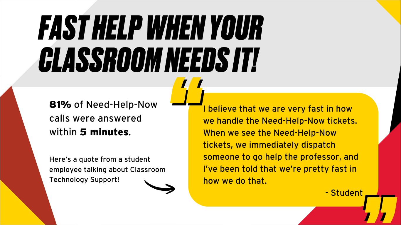 Classroom Technology Support Need-Help-Now Tickets