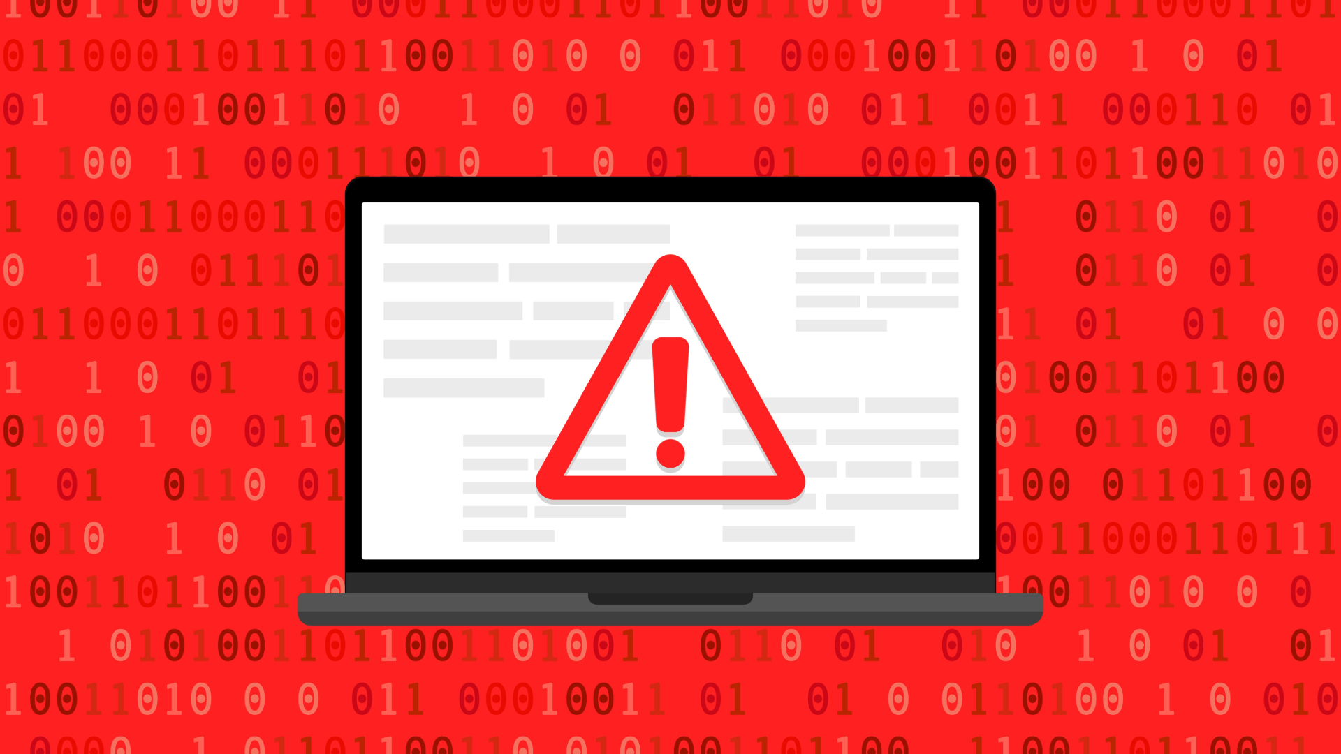 laptop with alert icon on the screen